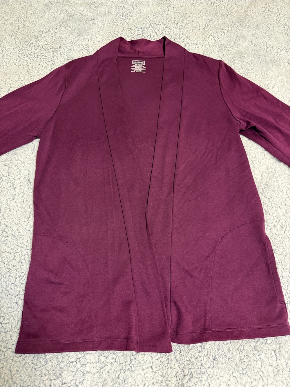 L.L. Bean Open-Front Cardigan - Plum